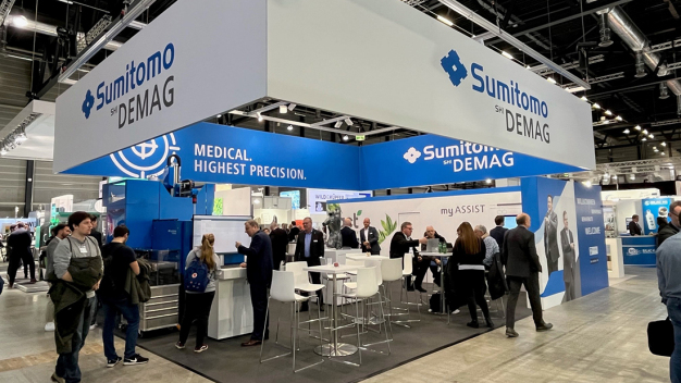 Der Stand von Sumitomo (SHI) Demag an der Swiss Plastics Expo in Luzern. / Sumitomo (SHI) Demag booth at this year’s Swiss Plastics Expo in Lucerne. 