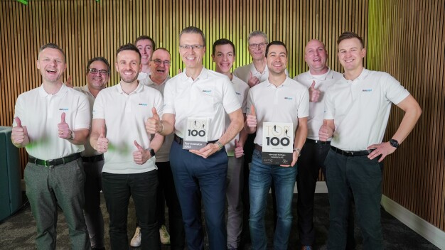 Die Innovationscluster-Manager freuen sich sichtlich über die Auszeichnung mit dem Top 100-Award. (Bild: ebm-papst)