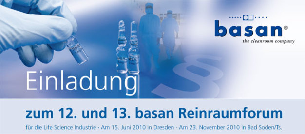 12. und 13. basan Reinraumforum für die Life Science Industrie