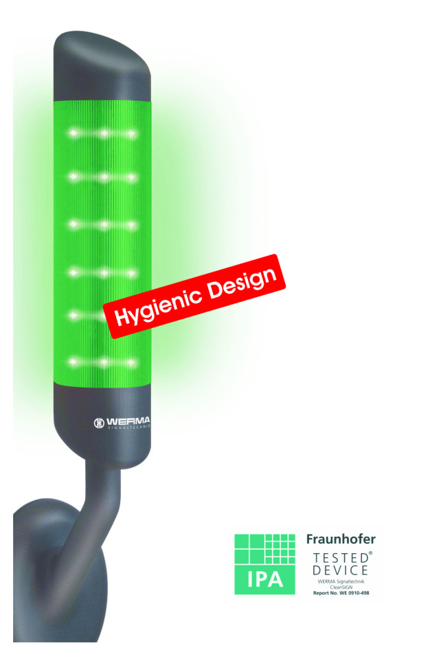 CleanSIGN - Die LED-Signalsäule speziell für den  Lebensmittel- und Hygienebereich