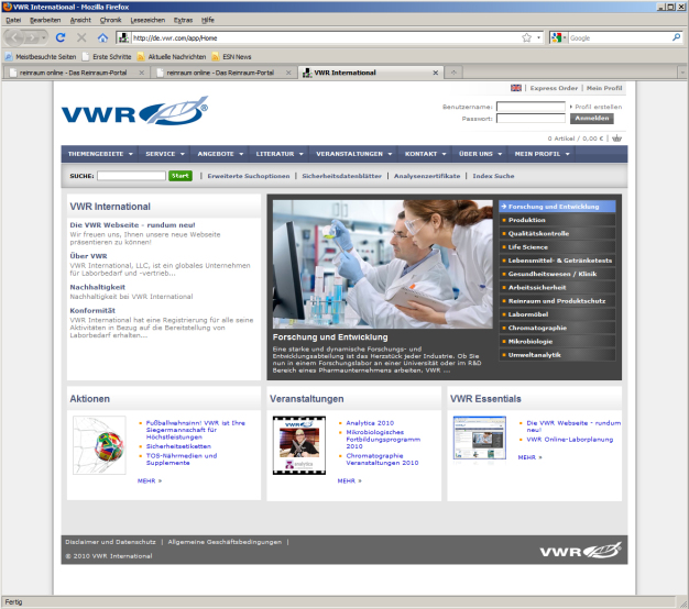 Noch näher beim Kunden - neuer Internetauftritt von VWR International