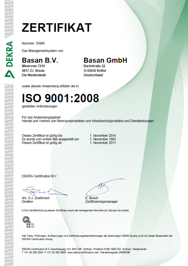 basan GmbH ISO zertifiziert