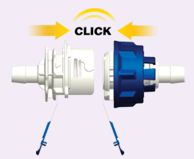 Click-Verbinder für schnellen Durchfluss Click-Verbinder für schnellen Durchfluss