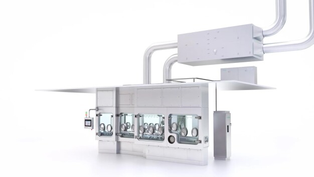 Im Gegensatz zur externen Luftaufbereitung (links) benötigt die integrierte In-air-Lösung (rechts) nur minimalen Platz im Technikgeschoss. / In contrast to external air treatment (left), the integrated in-air solution (right) requires only minimal space on the technical floor.