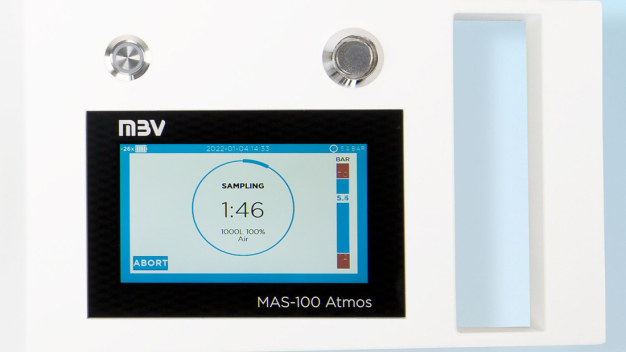 MAS-100 Atmos mit vollautomatischer Gasfluss-Regulation sowie Dekomprimierung. / MAS-100 Atmos with fully automatic gas flow regulation as well as decompression.