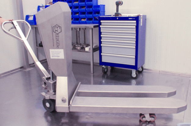 Die Wiegehubwagen von EAP Lachnit sind für sensible Bereiche in der Lebensmittel- oder Pharmaindustrie sowie für den Einsatz in Ex-Bereichen und Reinräumen geeignet. (Bild: EAP Lachnit) Die Wiegehubwagen von EAP Lachnit sind für sensible Bereiche in der Lebensmittel- oder Pharmaindustrie sowie für den Einsatz in Ex-Bereichen und Reinräumen geeignet. (Bild: EAP Lachnit)