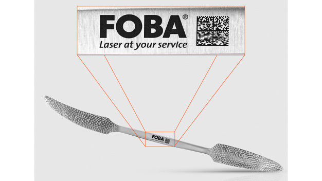 Nerezové nástroje s „Black Marking“. Pro označení byl použit ultrakrátkovlnný laser FOBA F.0100-ir. (Copyright: FOBA Laser Marking + Engraving)