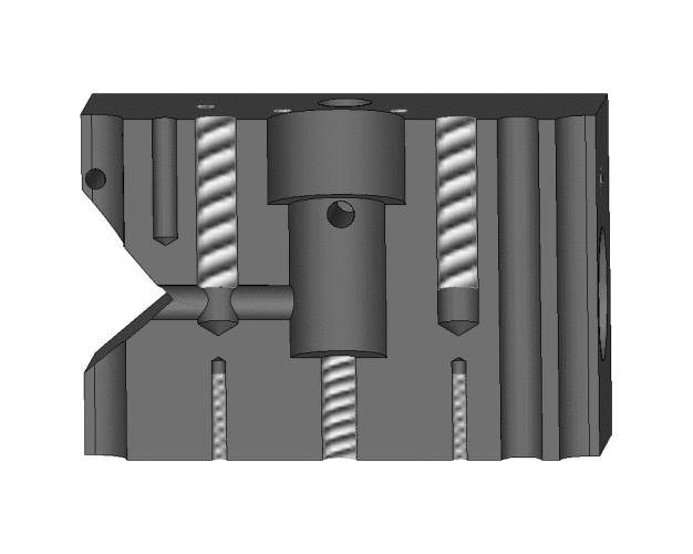 Besonders Werkstücke mit komplex aufgebauten Geometrien wie Bohrungen und Hinterschneidungen profitieren von den zielgerichteten Turbulenzen der MAFAC Vektorkinematik. / Workpieces with complex geometries such as drilled holes and undercuts, in particular, benefit from the targeted turbulences of MAFAC vector kinematics.