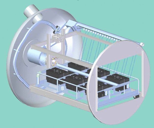 Die neue MAFAC Vektorkinematik ermöglicht eine vielfältige Beaufschlagung der Bauteileoberflächen aus verschiedensten Winkeln. / The new MAFAC vector kinematics permits a wide range of different angles for the application onto the component surfaces.