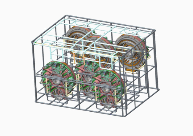 Durch die optimale Positionierung der Teile im Behältnis werden kritische Bereiche wie Bohrungen und Hinterschneidungen gezielt behandelt. / By the optimum positioning of components in the workpiece holder critical areas such as specific bore holes and undercuts can be treated specifically.