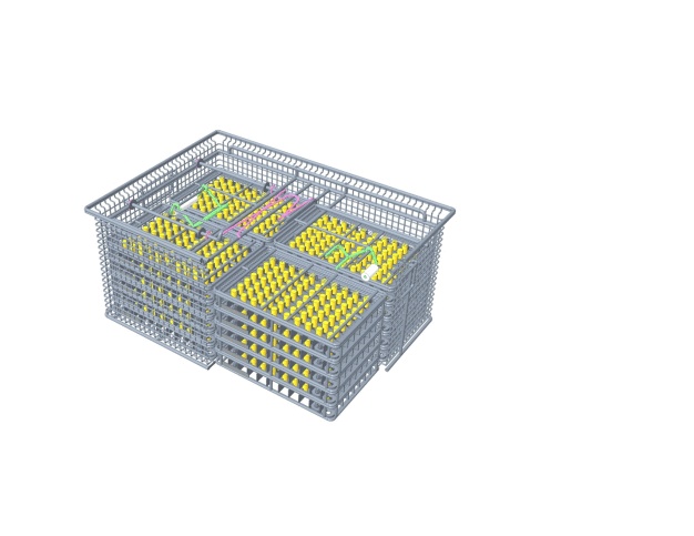 Bei Einsatzwerkstückträgern werden mehrere kleinere Einheiten in einem Außenkorb zu einer Charge zusammengefasst. (Bildquelle: Metallform Wächter GmbH)