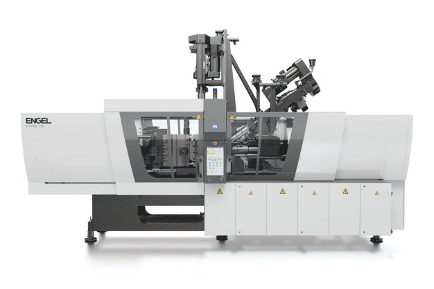 In nur einem Arbeitsschritt fertigt ENGEL auf der Messe Tropfkammern mit integriertem Filter. Die holmlose ENGEL e-victory combi Maschine verarbeitet drei verschiedene Rohmaterialien. (Bild: ENGEL) / ENGEL will produce drip chambers with integrated filters in a single workstep at NPE2015. For this, a tie-bar-less ENGEL e-victory combi machine will process three different raw materials. (Imag: ENGEL)