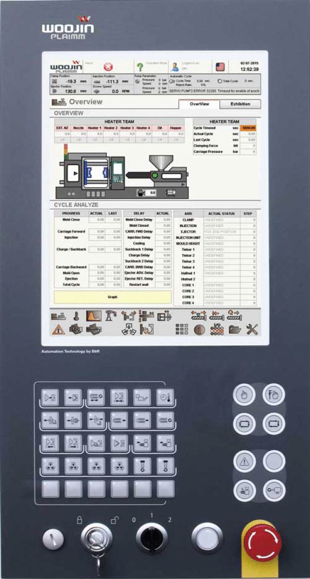 Die Bearbeitungszeit der Signale der Maschinensteuerung PP580 liegt bei unter 0,4 ms. (Bildquelle: WOOJIN Plaimm GmbH) / The signal processing time in the PP580 controller is less than 0.4 ms. (Photo source: WOOJIN Plaimm GmbH)