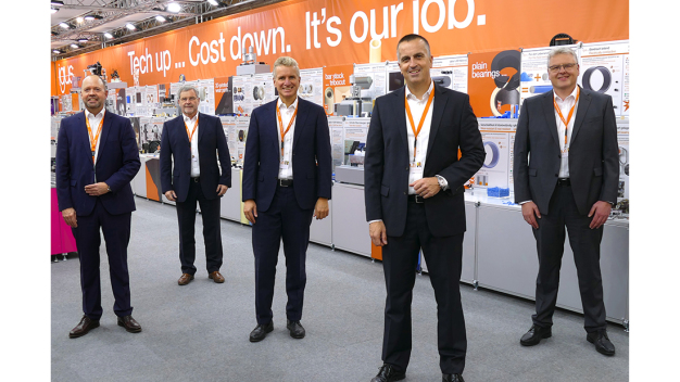 igus erweitert die Geschäftsführung. V.l.n.r.: Michael Blass, Gerhard Baus, Frank Blase, Tobias Vogel und Artur Peplinski. (Quelle: igus GmbH)