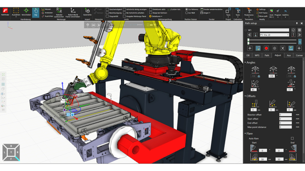 Die Simulationssoftware ermöglicht das Ermitteln von Taktzeiten und das Prüfen von Zugänglichkeiten für die Machbarkeits-Studie, als auch eine Offline-Programmierung. (Foto: Fronius International GmbH) / The simulation software enables cycle times to be determined and accessibility to be checked for the feasibility study, as well as offline programming. (Photo: Fronius International GmbH)