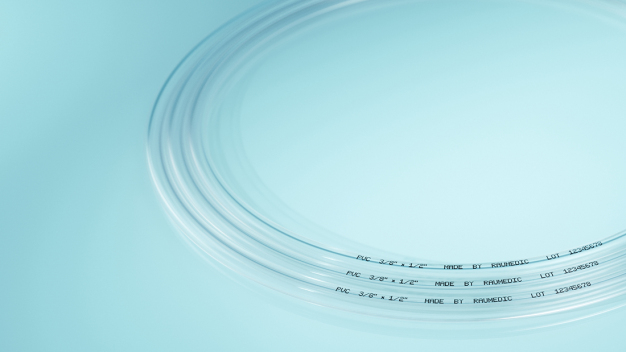 Hochwertige PVC-Schläuche für den medizinischen und (bio)pharmazeutischen Einsatz können nun im spezialisierten Feuchtwanger Werk von RAUMEDIC auf Basis nachhaltiger Materialien hergestellt werden. / High-quality PVC tubing for medical and (bio)pharmaceutical use can now be manufactured based on sustainable materials at RAUMEDIC’s specialized Feuchtwangen facility. Hochwertige PVC-Schläuche für den medizinischen und (bio)pharmazeutischen Einsatz können nun im spezialisierten Feuchtwanger Werk von RAUMEDIC auf Basis nachhaltiger Materialien hergestellt werden. / High-quality PVC tubing for medical and (bio)pharmaceutical use can now be manufactured based on sustainable materials at RAUMEDIC’s specialized Feuchtwangen facility.
