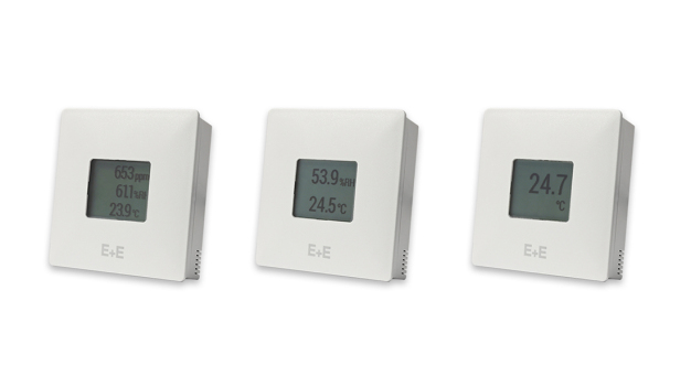 Die neue E+E Raumsensorgeneration: CDS201, HTS201, TES201 (v.l.n.r.) (Foto: E+E Elektronik Ges.m.b.H.) / The new E+E room sensor generation: CDS201, HTS201, TES201 (from left to right) (Photo: E+E Elektronik Ges.m.b.H.)