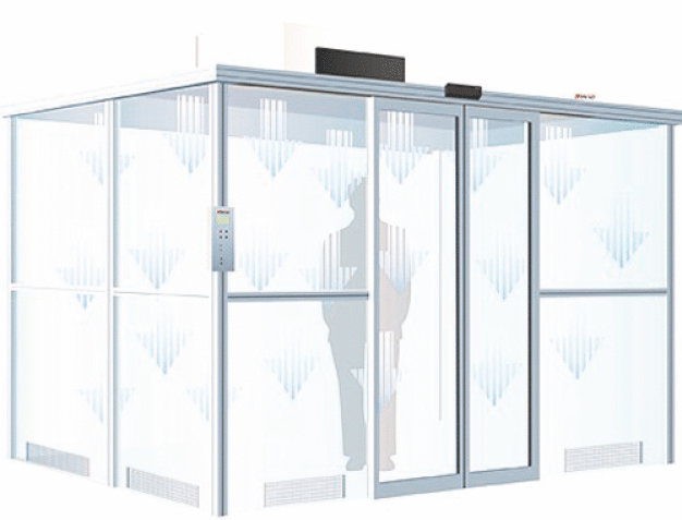 Reinraumzelle mit festen Wänden aus Aludibond oder Acrylglas / cleanroom cell with dibond panels or acrylic glass Reinraumzelle mit festen Wänden aus Aludibond oder Acrylglas / cleanroom cell with dibond panels or acrylic glass