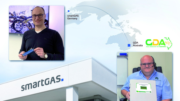 Rob Whittet, Geschäftsfüher von Gas Detection Australia Pty Ltd (GDA), und Volker Huelsekopf, Vertriebsleiter der smartGAS Mikrosensorik GmbH.