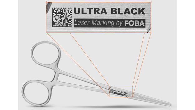 Trvalé dobře čitelné černé označení („Black Marking“), označené ultrakrátkým pulzním laserem FOBA F.0100-ir. (Copyright: FOBA)