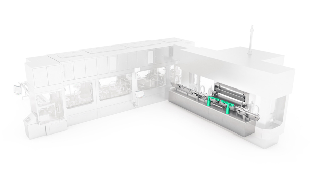 Das neue, patentierte Beladesystem für Gefriertrockner der Syntegon Produktmarke SBM sorgt für erhebliche Platzersparnis und höchste Prozesssicherheit. (Foto: Syntegon) / The new, patented loading system for freeze dryers from the Syntegon product brand SBM achieves considerable space savings and maximum process reliability. (Picture: Syntegon)