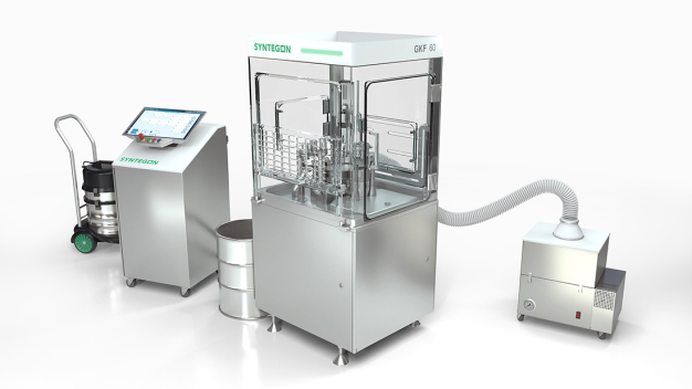 Mit der neuen GKF 60 setzt Syntegon unter dem Motto „GKF 60 – takes your molecule to production“ neue Maßstäbe in der Kapselfüllung im Labormaßstab. (Bild: Syntegon) / With the new GKF 60, Syntegon sets new standards in lab-scale capsule filling under the motto 