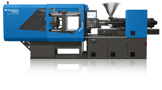 Weiterentwicklung der IMD-Technologie mit neuem Dekor und Funktionsintegration auf einer Systec Servo. (Foto: Sumitomo (SHI) Demag) / Systec Servo with advanced IMD technology, a new design and functional integration. (Photo by Sumitomo (SHI) Demag)