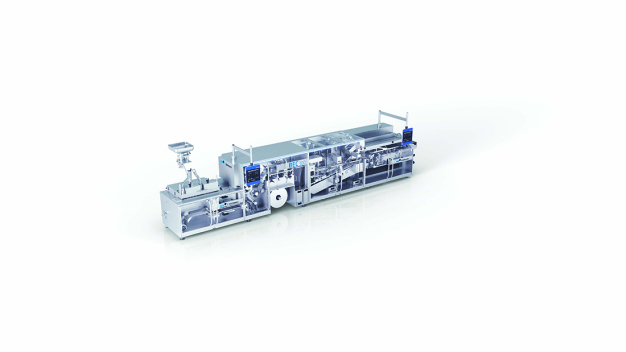 Blisterlinie BEC 300: Kompaktes Komplettsystem aus Blistermaschine und Kartoniermodul für Chargen bis zu 70.000 Packungen. (Quelle: Uhlmann) / Blisterline BEC 300: a high-performance complete system comprising a blister and cartoning module for small and medium batches of up to 70,000 packs (Source: Uhlmann) 