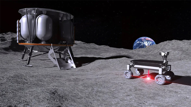 Die MOONRISE-Technologie soll auf dem Mond zum Einsatz kommen und dort Mondstaub mit dem Laser aufschmelzen. (Bild: LZH)
