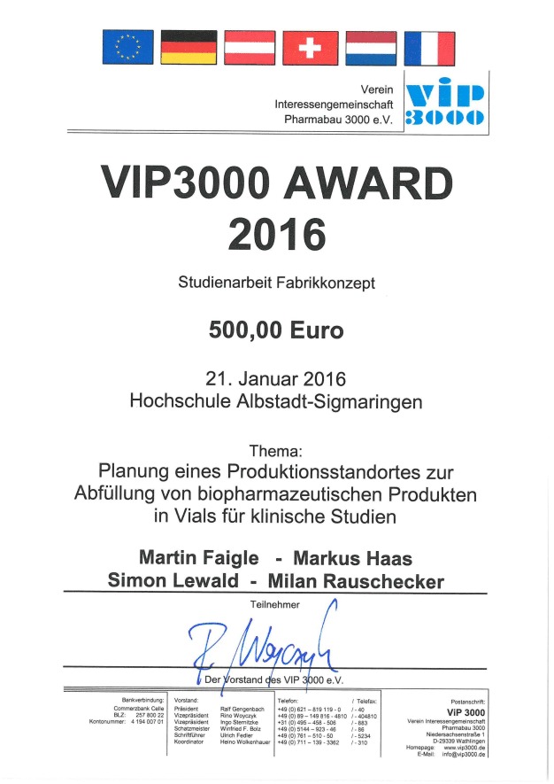 Urkunde VIP3000-Award 