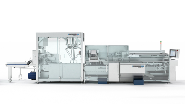 Rotzinger PharmaPack’s CUK Series Contin-uous Horizontal Cartoning Machine is suited for safely packaging vials and ampoules and offers high flexibility for combining different feeding and closing variations.