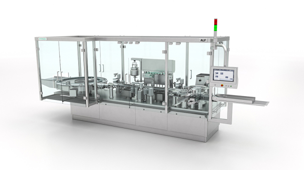 Mit der höchst erfolgreichen, weiterentwickelten Plattform ALF 5000 V erhalten Pharmazeuten dank neuer Funktionalitäten eine hohe Ausbeute und genaue Füllprozessen. / The highly successful, enhanced ALF 5000 V platform enables pharmaceutical manufacturers to achieve high yields and precise filling processes thanks to new functionalities. 