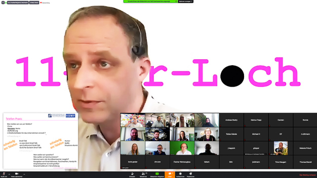 VDWF-Geschäftsführer Ralf Dürrwächter bei seinem Online-Seminar «Erfolg am Telefon».
