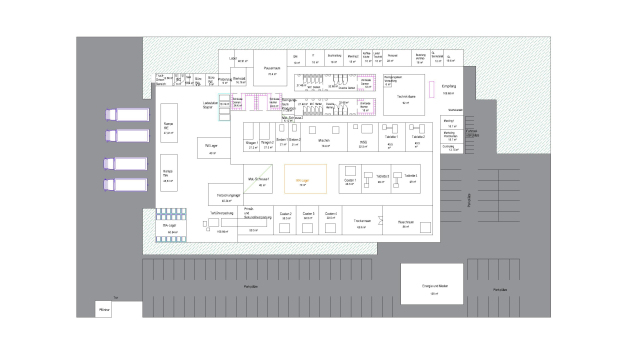 Layout der geplanten Tablettenfabrik