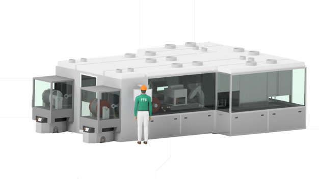 Konzept eines Anlagenpiloten der Fraunhofer FFB in U-Anordnung als Makro-Environment. © Fraunhofer FFB / Concept of a Fraunhofer FFB plant pilot in U-arrangement as macro-environment

The momentum with which battery storage technology is developing as one of the most promising approaches to substituting fossil fuels is enormous. However, in order for battery cells to be manufactured more sustainably and economically in the long term, additional savings potential and efficiency strategies are required in the manufacturing process, without disregarding the standards of manufacturing environments. Currently, up to 50 percent of greenhouse gas emissions in Germany result from the electricity required for the production of battery cells, of which up to 43 percent of the energy demand is attributable to the manufacturing environment and the operation of clean and dry rooms. The whitepaper by the Münster researchers describes .© Fraunhofer FFB